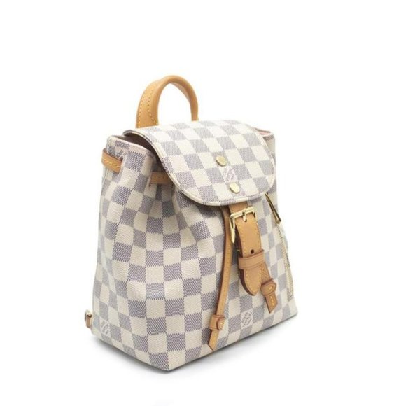Sperone Bb White Damier Azur Canvas Backpack - Picture 3 of 11